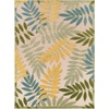 image:imageNourison Home Aloha Ivory Navy 710 x 106 Area Rug  Easy Clean Non Shedding Bed Room Living Room Dining Room Kitchen 8 x 11Green Multicolor