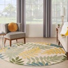 image:imageNourison Home Aloha Ivory Navy 710 x 106 Area Rug  Easy Clean Non Shedding Bed Room Living Room Dining Room Kitchen 8 x 11Green Multicolor