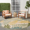 image:imageNourison Home Aloha Ivory Navy 710 x 106 Area Rug  Easy Clean Non Shedding Bed Room Living Room Dining Room Kitchen 8 x 11Green Multicolor