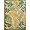 image:imageNourison Home Aloha Ivory Navy 710 x 106 Area Rug  Easy Clean Non Shedding Bed Room Living Room Dining Room Kitchen 8 x 11Green Multicolor