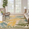 image:imageNourison Home Aloha Ivory Navy 710 x 106 Area Rug  Easy Clean Non Shedding Bed Room Living Room Dining Room Kitchen 8 x 11Green Multicolor