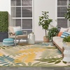 image:imageNourison Home Aloha Ivory Navy 710 x 106 Area Rug  Easy Clean Non Shedding Bed Room Living Room Dining Room Kitchen 8 x 11Green Multicolor