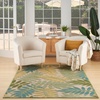 image:imageNourison Home Aloha Ivory Navy 710 x 106 Area Rug  Easy Clean Non Shedding Bed Room Living Room Dining Room Kitchen 8 x 11Green Multicolor