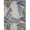 image:imageNourison Home Aloha Ivory Navy 710 x 106 Area Rug  Easy Clean Non Shedding Bed Room Living Room Dining Room Kitchen 8 x 11Grey Blue