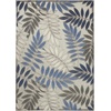 image:imageNourison Home Aloha Ivory Navy 710 x 106 Area Rug  Easy Clean Non Shedding Bed Room Living Room Dining Room Kitchen 8 x 11Grey Blue