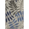 image:imageNourison Home Aloha Ivory Navy 710 x 106 Area Rug  Easy Clean Non Shedding Bed Room Living Room Dining Room Kitchen 8 x 11Grey Blue