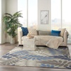 image:imageNourison Home Aloha Ivory Navy 710 x 106 Area Rug  Easy Clean Non Shedding Bed Room Living Room Dining Room Kitchen 8 x 11Grey Blue
