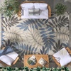 image:imageNourison Home Aloha Ivory Navy 710 x 106 Area Rug  Easy Clean Non Shedding Bed Room Living Room Dining Room Kitchen 8 x 11Grey Blue