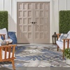 image:imageNourison Home Aloha Ivory Navy 710 x 106 Area Rug  Easy Clean Non Shedding Bed Room Living Room Dining Room Kitchen 8 x 11Grey Blue