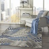 image:imageNourison Home Aloha Ivory Navy 710 x 106 Area Rug  Easy Clean Non Shedding Bed Room Living Room Dining Room Kitchen 8 x 11Grey Blue