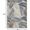 image:imageNourison Home Aloha Ivory Navy 710 x 106 Area Rug  Easy Clean Non Shedding Bed Room Living Room Dining Room Kitchen 8 x 11Grey Blue