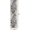 image:imageNourison Home Aloha Ivory Navy 710 x 106 Area Rug  Easy Clean Non Shedding Bed Room Living Room Dining Room Kitchen 8 x 11Grey Blue