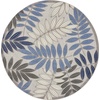 image:imageNourison Home Aloha Ivory Navy 710 x 106 Area Rug  Easy Clean Non Shedding Bed Room Living Room Dining Room Kitchen 8 x 11Grey Blue