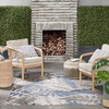 image:imageNourison Home Aloha Ivory Navy 710 x 106 Area Rug  Easy Clean Non Shedding Bed Room Living Room Dining Room Kitchen 8 x 11Grey Blue
