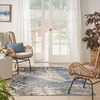 image:imageNourison Home Aloha Ivory Navy 710 x 106 Area Rug  Easy Clean Non Shedding Bed Room Living Room Dining Room Kitchen 8 x 11Grey Blue