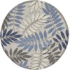 image:imageNourison Home Aloha Ivory Navy 710 x 106 Area Rug  Easy Clean Non Shedding Bed Room Living Room Dining Room Kitchen 8 x 11Grey Blue