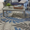 image:imageNourison Home Aloha Ivory Navy 710 x 106 Area Rug  Easy Clean Non Shedding Bed Room Living Room Dining Room Kitchen 8 x 11Grey Blue