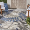image:imageNourison Home Aloha Ivory Navy 710 x 106 Area Rug  Easy Clean Non Shedding Bed Room Living Room Dining Room Kitchen 8 x 11Grey Blue