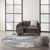 image:imageNourison Home Aloha Ivory Navy 710 x 106 Area Rug  Easy Clean Non Shedding Bed Room Living Room Dining Room Kitchen 8 x 11Grey Blue