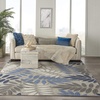image:imageNourison Home Aloha Ivory Navy 710 x 106 Area Rug  Easy Clean Non Shedding Bed Room Living Room Dining Room Kitchen 8 x 11Grey Blue