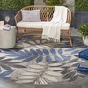 image:imageNourison Home Aloha Ivory Navy 710 x 106 Area Rug  Easy Clean Non Shedding Bed Room Living Room Dining Room Kitchen 8 x 11Grey Blue
