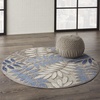 image:imageNourison Home Aloha Ivory Navy 710 x 106 Area Rug  Easy Clean Non Shedding Bed Room Living Room Dining Room Kitchen 8 x 11Grey Blue