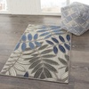 image:imageNourison Home Aloha Ivory Navy 710 x 106 Area Rug  Easy Clean Non Shedding Bed Room Living Room Dining Room Kitchen 8 x 11Grey Blue