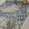 image:imageNourison Home Aloha Ivory Navy 710 x 106 Area Rug  Easy Clean Non Shedding Bed Room Living Room Dining Room Kitchen 8 x 11Grey Blue