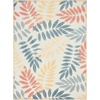 image:imageNourison Home Aloha Ivory Navy 710 x 106 Area Rug  Easy Clean Non Shedding Bed Room Living Room Dining Room Kitchen 8 x 11Ivory Blue