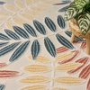 image:imageNourison Home Aloha Ivory Navy 710 x 106 Area Rug  Easy Clean Non Shedding Bed Room Living Room Dining Room Kitchen 8 x 11Ivory Blue