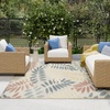 image:imageNourison Home Aloha Ivory Navy 710 x 106 Area Rug  Easy Clean Non Shedding Bed Room Living Room Dining Room Kitchen 8 x 11Ivory Blue