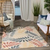 image:imageNourison Home Aloha Ivory Navy 710 x 106 Area Rug  Easy Clean Non Shedding Bed Room Living Room Dining Room Kitchen 8 x 11Ivory Blue