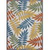 image:imageNourison Home Aloha Ivory Navy 710 x 106 Area Rug  Easy Clean Non Shedding Bed Room Living Room Dining Room Kitchen 8 x 11Ivory Multicolor