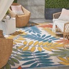 image:imageNourison Home Aloha Ivory Navy 710 x 106 Area Rug  Easy Clean Non Shedding Bed Room Living Room Dining Room Kitchen 8 x 11Ivory Multicolor