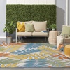 image:imageNourison Home Aloha Ivory Navy 710 x 106 Area Rug  Easy Clean Non Shedding Bed Room Living Room Dining Room Kitchen 8 x 11Ivory Multicolor