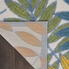 image:imageNourison Home Aloha Ivory Navy 710 x 106 Area Rug  Easy Clean Non Shedding Bed Room Living Room Dining Room Kitchen 8 x 11Ivory Multicolor
