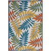 image:imageNourison Home Aloha Ivory Navy 710 x 106 Area Rug  Easy Clean Non Shedding Bed Room Living Room Dining Room Kitchen 8 x 11IvoryMulti