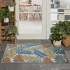 image:imageNourison Home Aloha Ivory Navy 710 x 106 Area Rug  Easy Clean Non Shedding Bed Room Living Room Dining Room Kitchen 8 x 11IvoryMulti