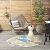 image:imageNourison Home Aloha Ivory Navy 710 x 106 Area Rug  Easy Clean Non Shedding Bed Room Living Room Dining Room Kitchen 8 x 11IvoryMulti