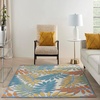 image:imageNourison Home Aloha Ivory Navy 710 x 106 Area Rug  Easy Clean Non Shedding Bed Room Living Room Dining Room Kitchen 8 x 11IvoryMulti