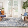 image:imageNourison Home Aloha Ivory Navy 710 x 106 Area Rug  Easy Clean Non Shedding Bed Room Living Room Dining Room Kitchen 8 x 11IvoryNavy