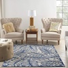 image:imageNourison Home Aloha Ivory Navy 710 x 106 Area Rug  Easy Clean Non Shedding Bed Room Living Room Dining Room Kitchen 8 x 11IvoryNavy