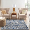 image:imageNourison Home Aloha Ivory Navy 710 x 106 Area Rug  Easy Clean Non Shedding Bed Room Living Room Dining Room Kitchen 8 x 11IvoryNavy