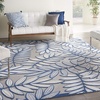 image:imageNourison Home Aloha Ivory Navy 710 x 106 Area Rug  Easy Clean Non Shedding Bed Room Living Room Dining Room Kitchen 8 x 11IvoryNavy