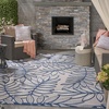 image:imageNourison Home Aloha Ivory Navy 710 x 106 Area Rug  Easy Clean Non Shedding Bed Room Living Room Dining Room Kitchen 8 x 11IvoryNavy