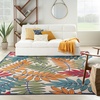 image:imageNourison Home Aloha Ivory Navy 710 x 106 Area Rug  Easy Clean Non Shedding Bed Room Living Room Dining Room Kitchen 8 x 11Multi Color