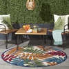 image:imageNourison Home Aloha Ivory Navy 710 x 106 Area Rug  Easy Clean Non Shedding Bed Room Living Room Dining Room Kitchen 8 x 11Multi Color