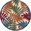 image:imageNourison Home Aloha Ivory Navy 710 x 106 Area Rug  Easy Clean Non Shedding Bed Room Living Room Dining Room Kitchen 8 x 11Multi Color