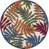 image:imageNourison Home Aloha Ivory Navy 710 x 106 Area Rug  Easy Clean Non Shedding Bed Room Living Room Dining Room Kitchen 8 x 11Multi Color
