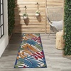 image:imageNourison Home Aloha Ivory Navy 710 x 106 Area Rug  Easy Clean Non Shedding Bed Room Living Room Dining Room Kitchen 8 x 11Multi Color